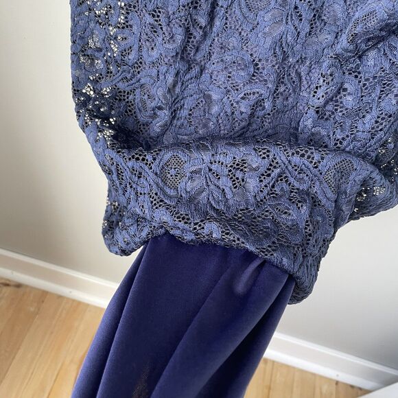 Pinkblush Maternity Blue Lace Off The Shoulder Dress‎ Medium - Picture 5 of 9